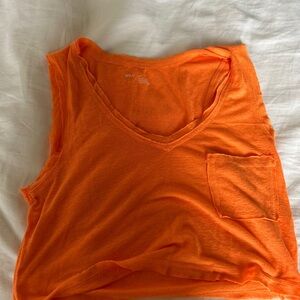 Aerie Bright Orange V-Neck Tank Top